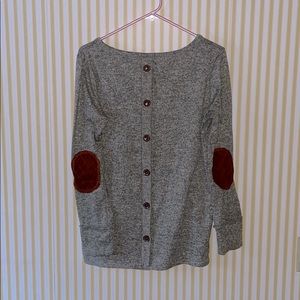 Lightweight Gray Top with Elbow Patches